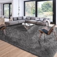 thumbnail image 1 of Alfombra grande Shaggy Merelax, 244 x 305 cm, antideslizante, gris oscuro, 1 of 9