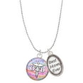 thumbnail image 1 of Delight Jewelry Silvertone Domed Multi Color OTD Best Mom Ever Charm Necklace, 1 of 4