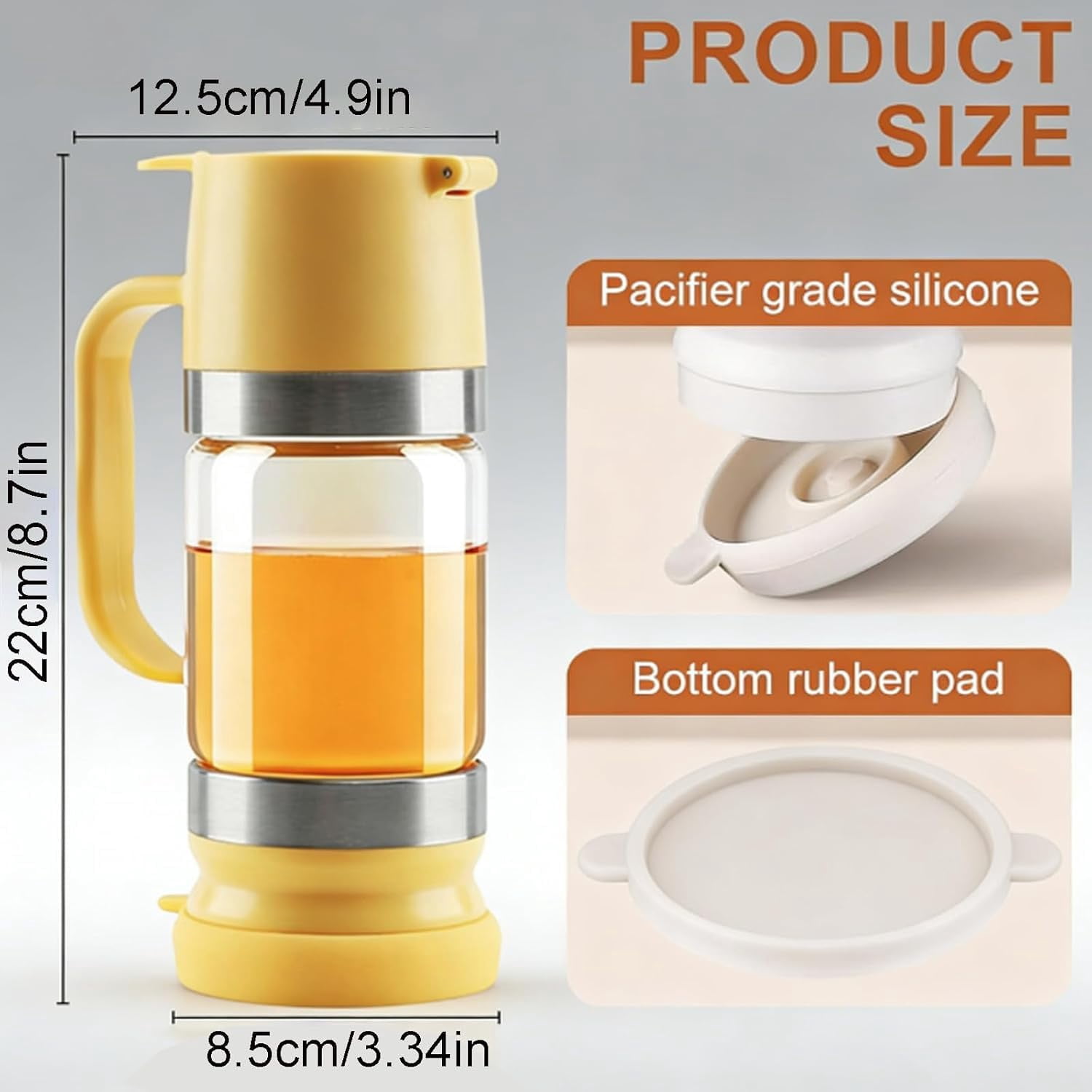 Dispensador De Leche Condensada, Glass Honey Dispenser with Stand No Drip for Maple Syrup Coffee Tea Daily Use
