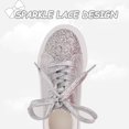 thumbnail image 4 of Toddler Boys Sneakers Girls Shoes Kids Low Top Lace Up Non-Slip Sparkle Glitter Sliver Lightweight Rubber Sole Breathable Fashion Casual Size 2, 4 of 5