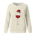 thumbnail image 4 of Uoodti Womens Long Sleeve Plus Size Gift Crewneck Sweatshirts Ugly Christmas Sweater Women Funny Red Wine Glass Shirts Pullover, 4 of 4