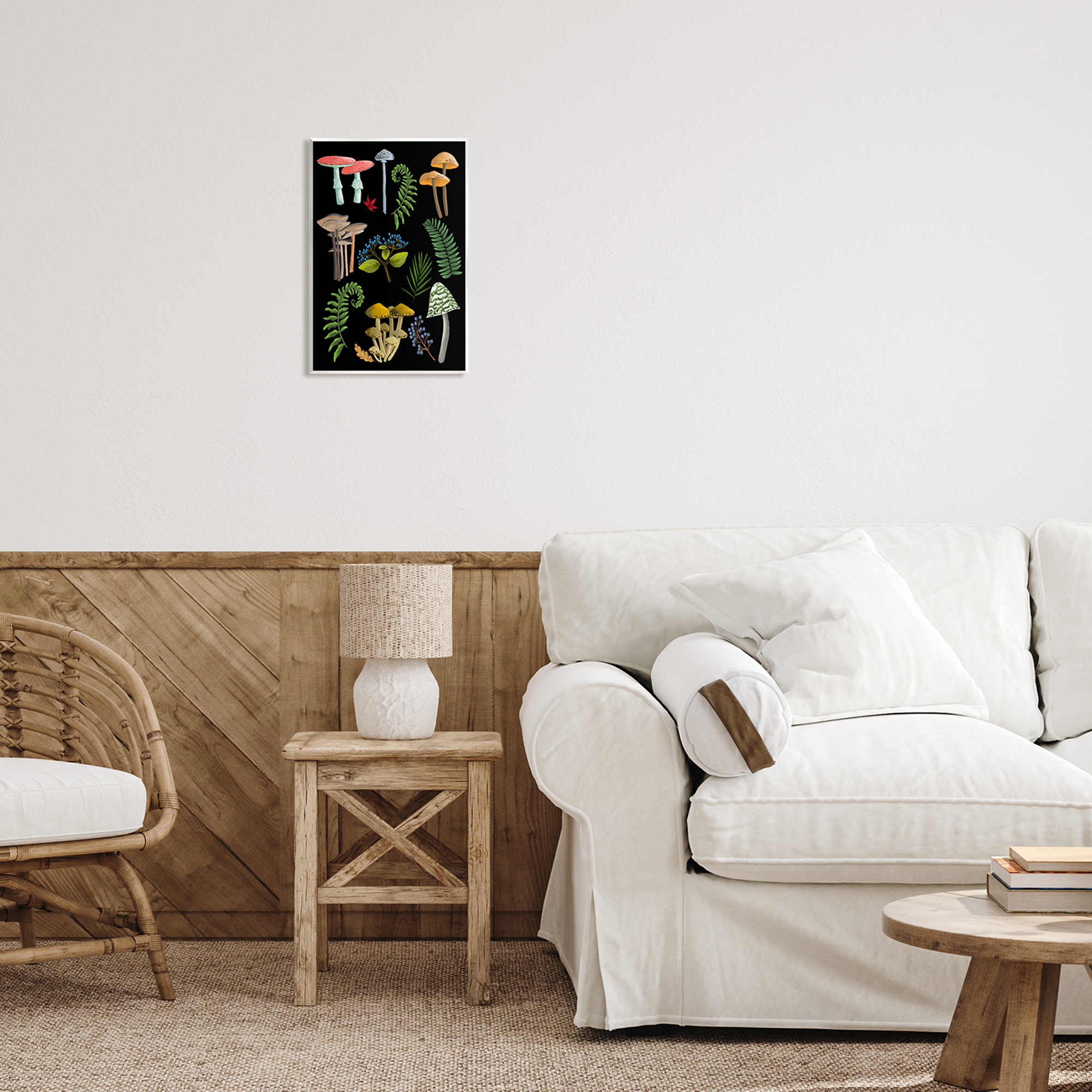 Stupell Industries Forest Mushrooms & Plants Botanical & Floral Painting Unframed Art Print Wall Art, 10 x 15