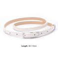 thumbnail image 5 of Dress Choice Women's Dress Fashion Skinny Leather Belts Adjustable Thin Waist Belt Multicolor Solid Color Buckle Waistband, 5 of 8