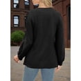 thumbnail image 5 of Women's Round Neck Loose Casual Top Lantern Sleeve Long Sleeve T-Shirt, 5 of 5