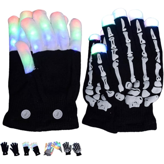 2026 New Finger Gloving Light Gloves, 7 Colors LED Rave Glove for Adult Teens Light Shows, Raves, Festival, Party