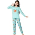 thumbnail image 3 of Beezizac Tropical Palm Leaf & Hibiscus Pajamas for Girls – Long Sleeve & Pants Tween Clothing Big Kid Size 12, 3 of 7
