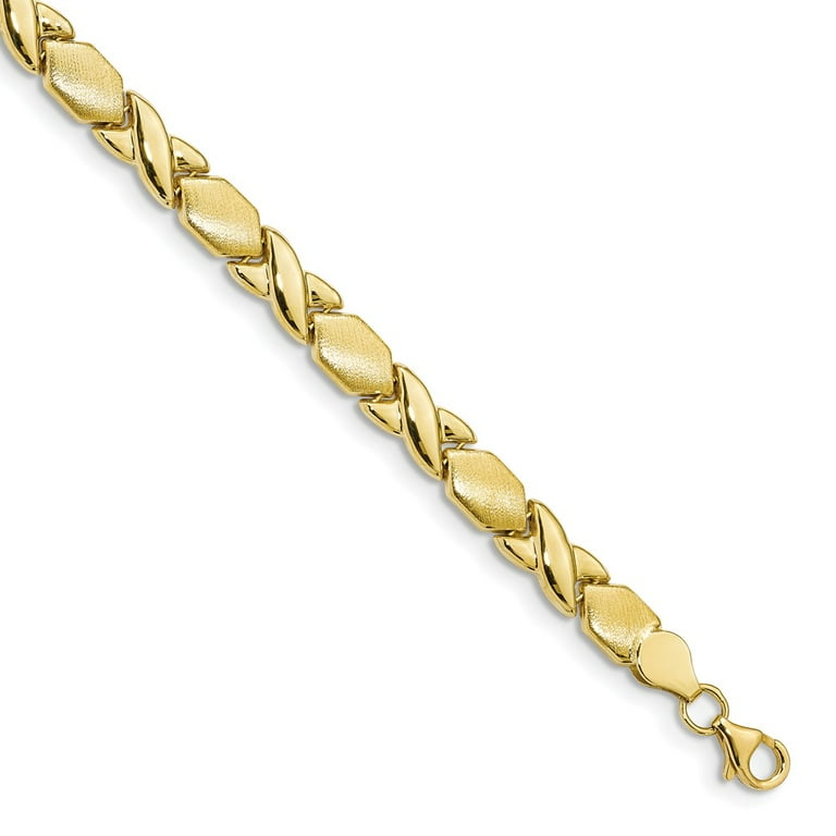 Solid 10k Yellow Gold X and O Unique Bracelet