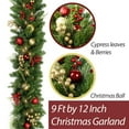 thumbnail image 3 of Gallickan Christmas Garland, 9 Ft Green PVC Decorative Vine, Built-in LED Lights, Artificial Greenery for Indoor Door Wall and Holiday Tree Decor, Green, 3 of 7