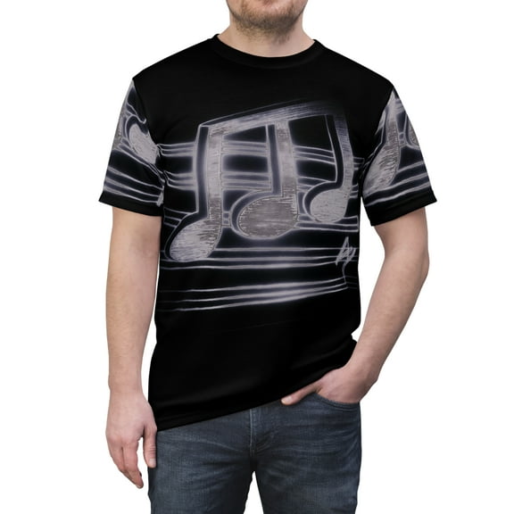 B&W Love Music Unisex Cut & Sew Tee (AOP)