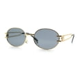 thumbnail image 5 of 90s Retro Luxury Bicycle Chain Metal Jewel Arm Oval Round Sunglasses Light Gold - Black, 5 of 8