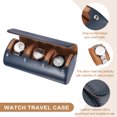 thumbnail image 3 of Estuche de Viaje para Reloj Uxcell para Hombres, Estuche de Reloj de Cuero, Caja de Almacenamiento de Reloj Portátil para Navidad, Cumpleaños y Aniversario, 3 Slots (Azul), 3 of 7