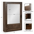 thumbnail image 6 of Kate and Laurel Mezzeta Decorative Modern Rectangle Bathroom Cabinet with Mirror, 20 x 5 x 30, Brown, Wooden Bathroom Mirror with Storage for Bath Medicine Cabinet or Over-the-Toilet Storage Cabinet, 6 of 11