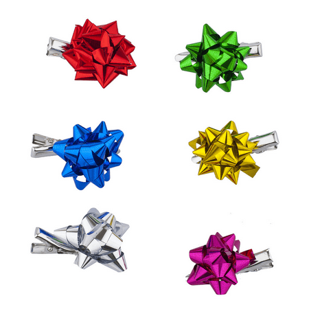 Lux Accessories SilverTone Gift Wrap Christmas Xmas Present Bow Salon Hair (Best Way To Wrap Christmas Presents)