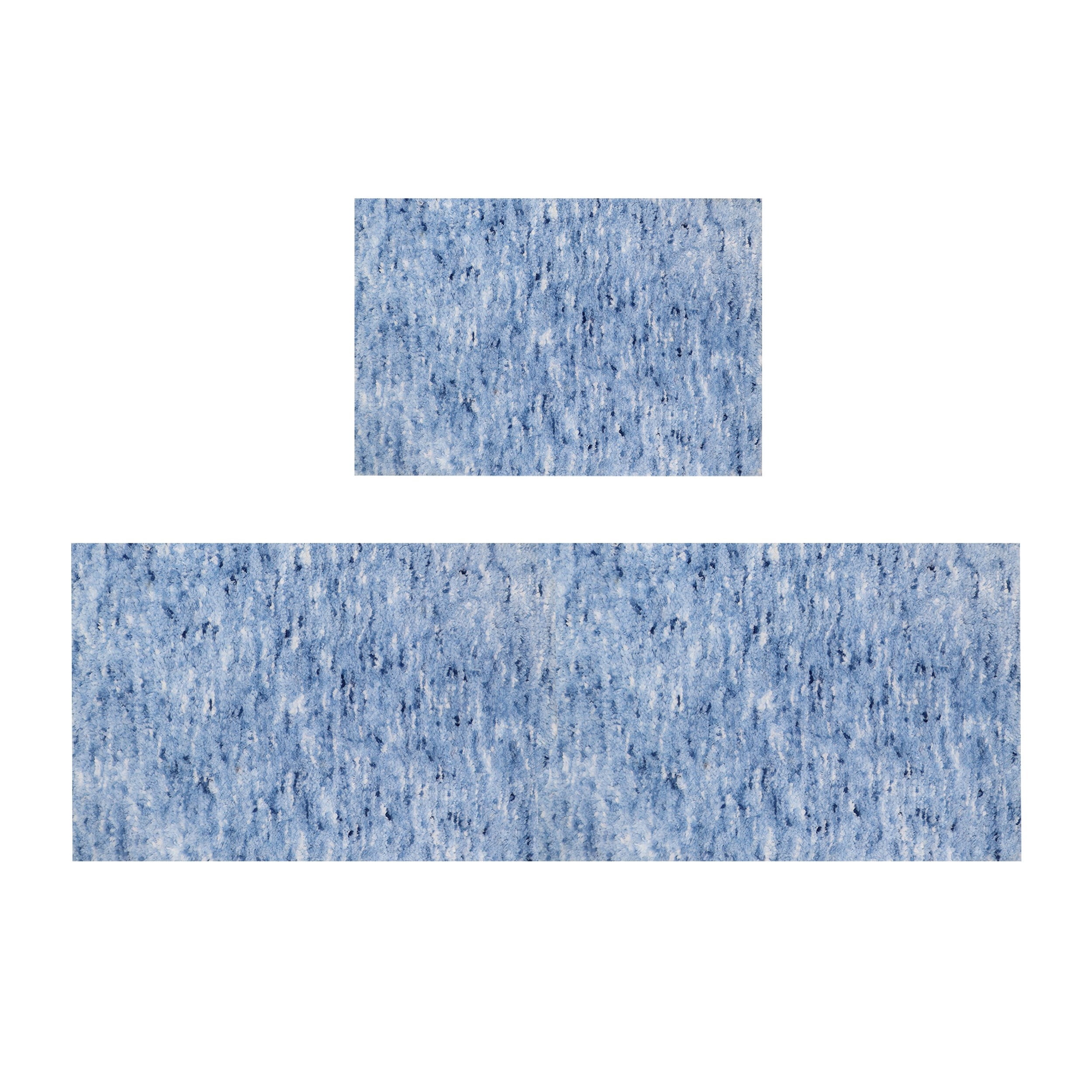 Essential 2-Piece Bathroom Contour and Toilet Lid Cover Set, Plush Microfiber Contour Rug and Non-Slip Toilet Lid Cover, Ultra Absorbent, Quick-Dry, Machine Washable, Blue