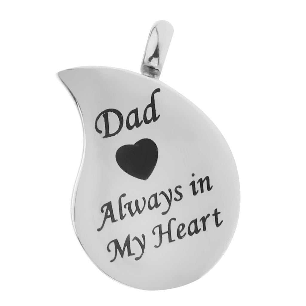 Memorial Necklace w/Charm Dad Mom Son Daughter Husband Wife Dog Cat Pet Grandma 