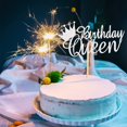 thumbnail image 4 of Adorno para tartas con purpurina plateada de Arthsdite Birthday Queen, 4 of 7