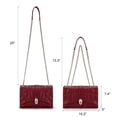 thumbnail image 3 of Montana West Quilted Crossbody Bag for Women Small Clutch Purse with Silver Chain, Burgundy, 3 of 7