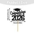 thumbnail image 3 of Black Class of 2026 Glitter Cake Topper–Congratulations Grad with Graduation Cap,1 PCS Commencement Party Decor for High School College Senior Celebration, 3 of 9