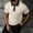 Khaki, variant on BRGZLK Mens Quarter Zip Blouses Summer 2026 Casual Color Block Waffle Knit Moisture Wicking Tops Short Sleeve Turn-Down Collar Dressy Golf Shirts Green XL
