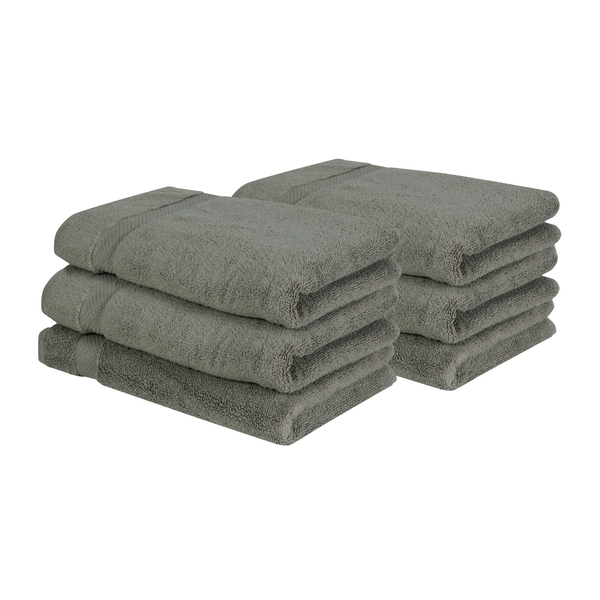 Better Trends 6 Pack 100% Ring Spun Cotton Luxury Gray Hand Towels Sets Highly Absorbent face Towel 16" x 26" Small Towels Set for Kitchen Bathroom, Gym, Splash Collection