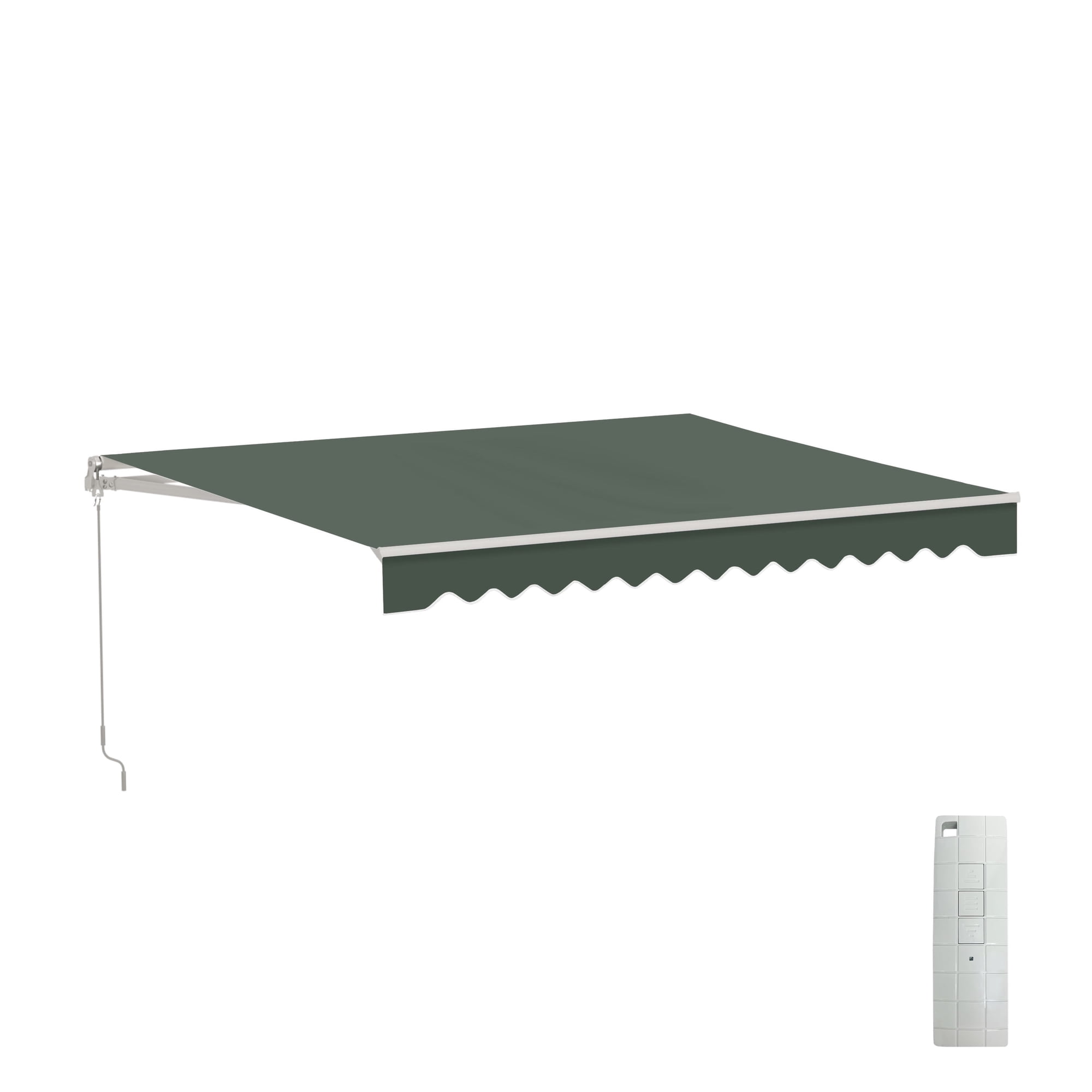 ALEKO Motorized 10 x 8 ft Retractable Home Patio Canopy Awning Forest Green