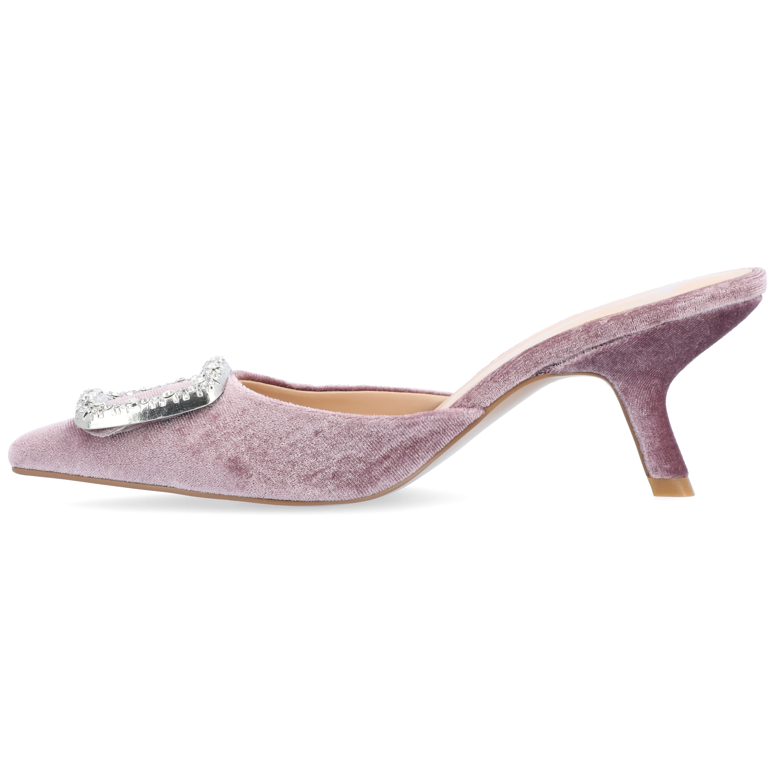 Journee Womens Rishie Slip On Kitten Heel Mule Evening Pumps