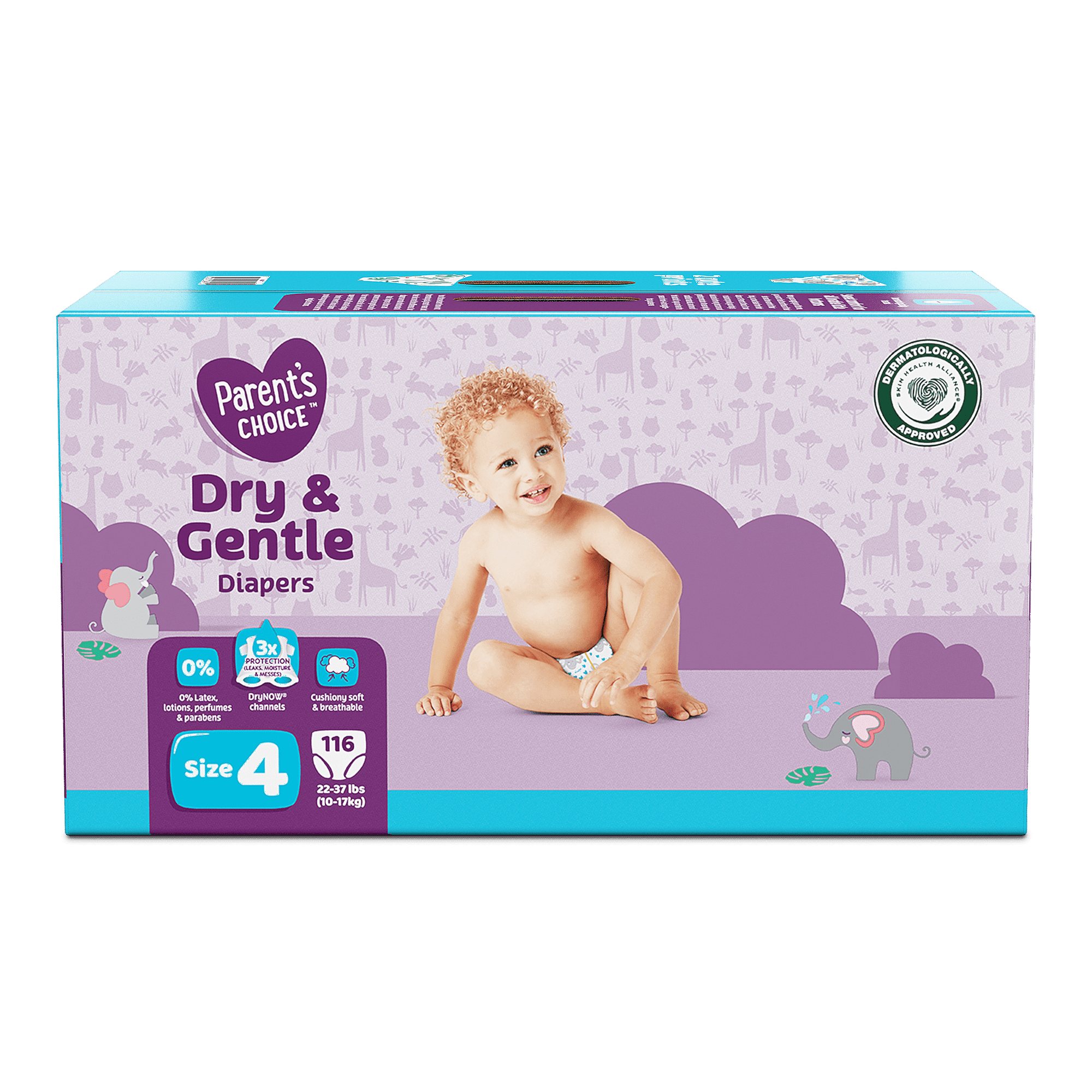 Pañales Dry & Gentle para padres, talla 4, 116 unidades (seleccione para más opciones) 7