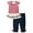 Watermelon Red, variant on Little Girls cute Outfits Ruffle Sleeve Tops and Capris Legging Clothing Striped outfits 4Y