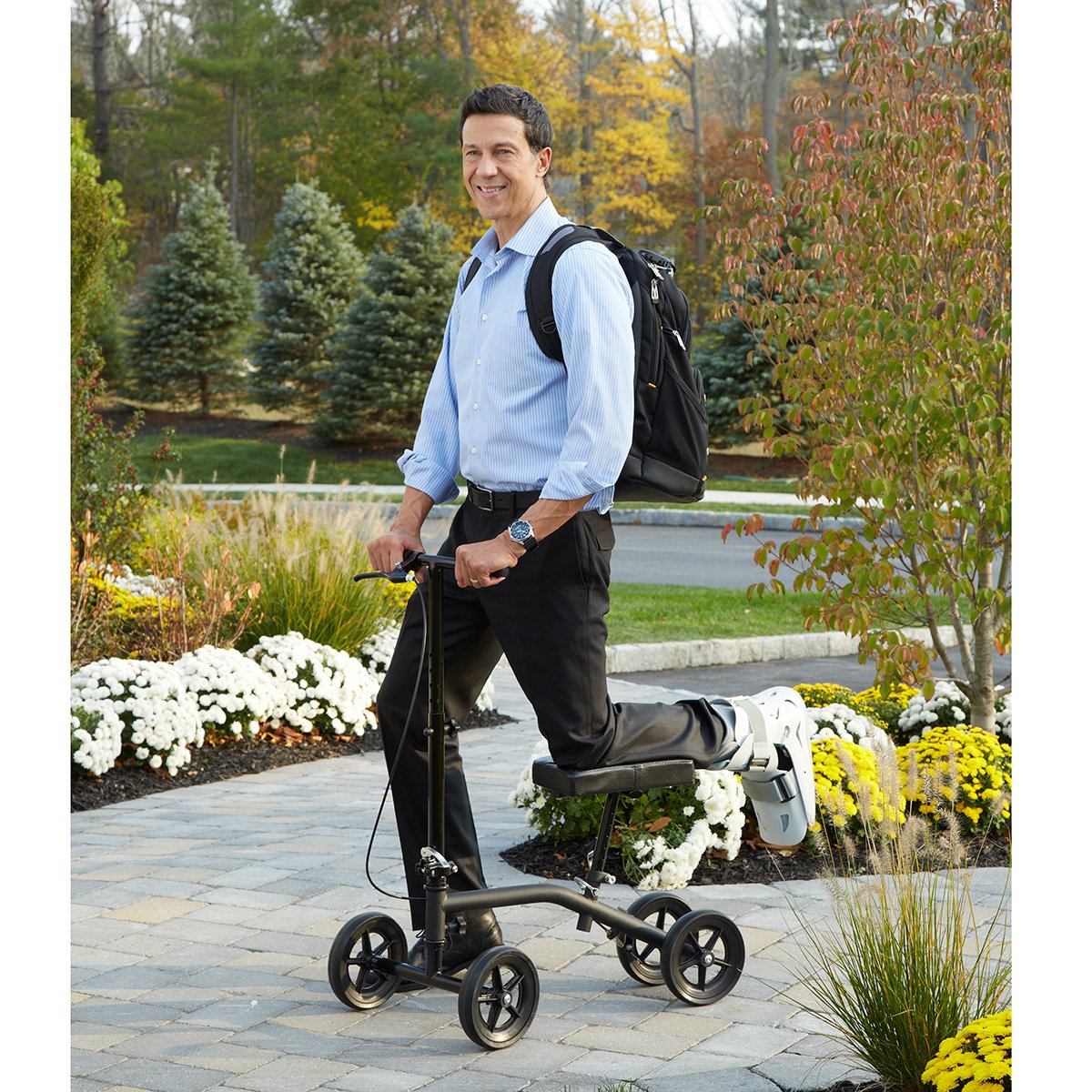Carex Knee Scooter with Platform Pad, for Adults, Seniors, and Teens, Black, 250 lb Weight Capacity - image 2 of 3