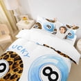 thumbnail image 2 of Castle Fairy Leopard Print Billiards Bedding, Sport Theme Duvet Cover Full, Blue Brown Black,3pcs,1 Duvet Cover and 2 Pillowcases, 2 of 6