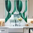 thumbnail image 4 of Abstract Stitching Swag Curtain Valance for Windows, Green White Gradient Curve Window Treatments Short Swag Topper for Kitchen Windows Bathroom Bedroom, 36"x36", 4 of 8