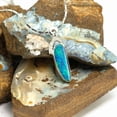 thumbnail image 3 of DEEP GALAXY FLASH 14KT WHITE GOLD &amp; DIAMOND NATURAL AUSTRALIAN OPAL NECKLACE, 3 of 5