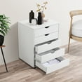 thumbnail image 6 of CONCETTA 5-Drawer File Cabinet, Lateral Filing Under Desk Storage Organizer with Wheels for Home Office, White, 6 of 8