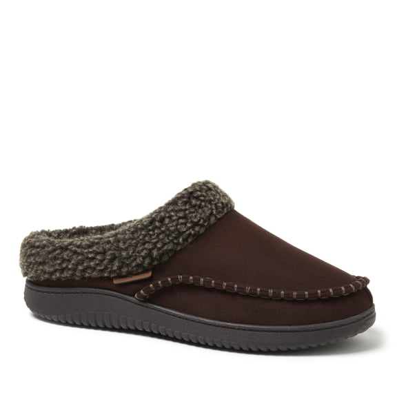 Dearfoams Men's Marshall Microsuede Moccasin Toe Clog House Shoe Slipper