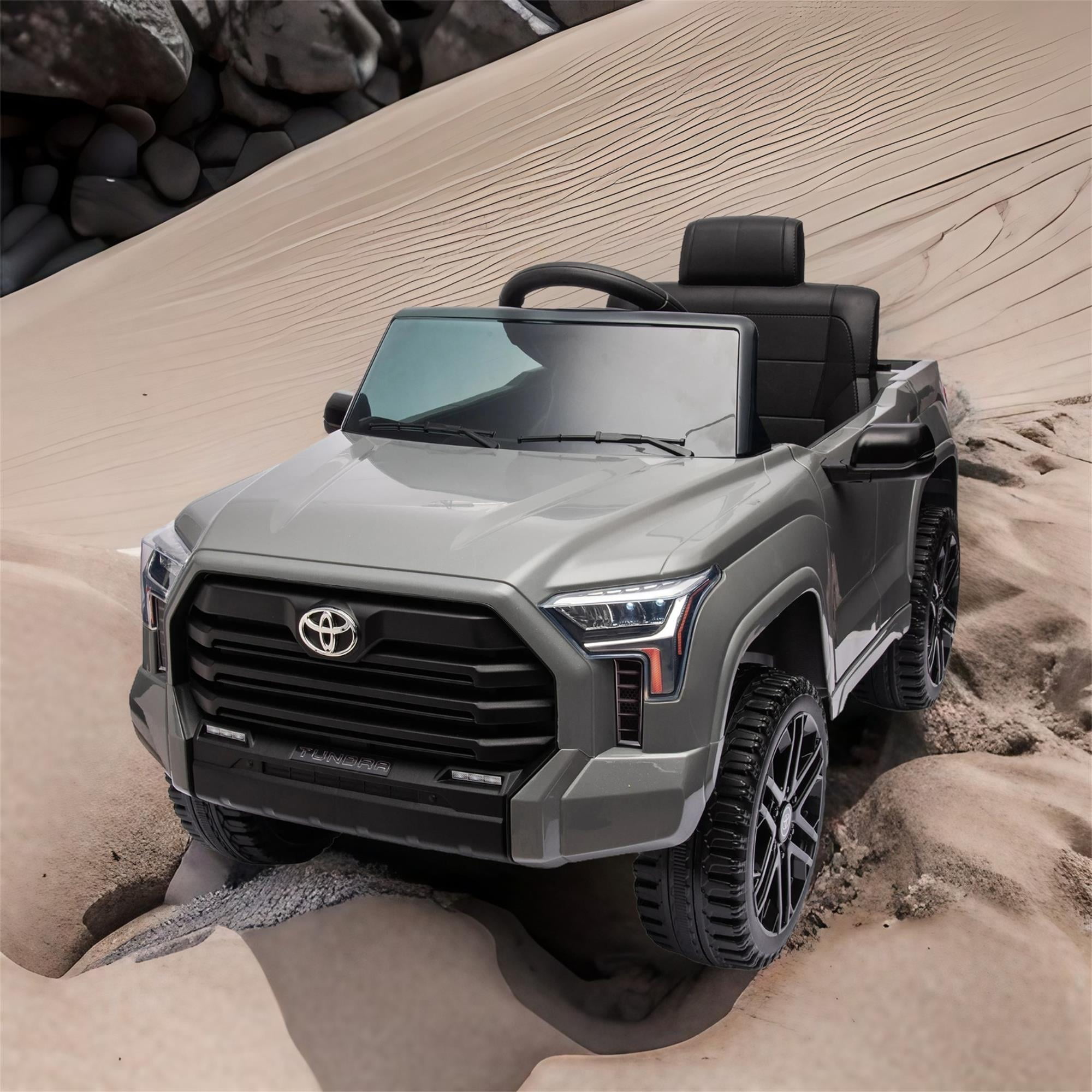 CIPACHO 12V Kids Electric Ride On Car Toy Licensed Toyota Tundra Pickup with 2.4G Remote Control, Car for kids 3 Speed Adjustable, Gray