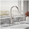 thumbnail image 4 of KOHLER Easmor Single-Handle Pull Down Sprayer Kitchen Faucet in Vibrant Stainless, 4 of 7