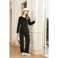 thumbnail image 4 of U2SKIIN Womens Fleece Pajama Set, Fluffy Pullover Winter Sleepwear Soft Plush Sleepwear Fuzzy Pjs set,(Black,S), 4 of 5