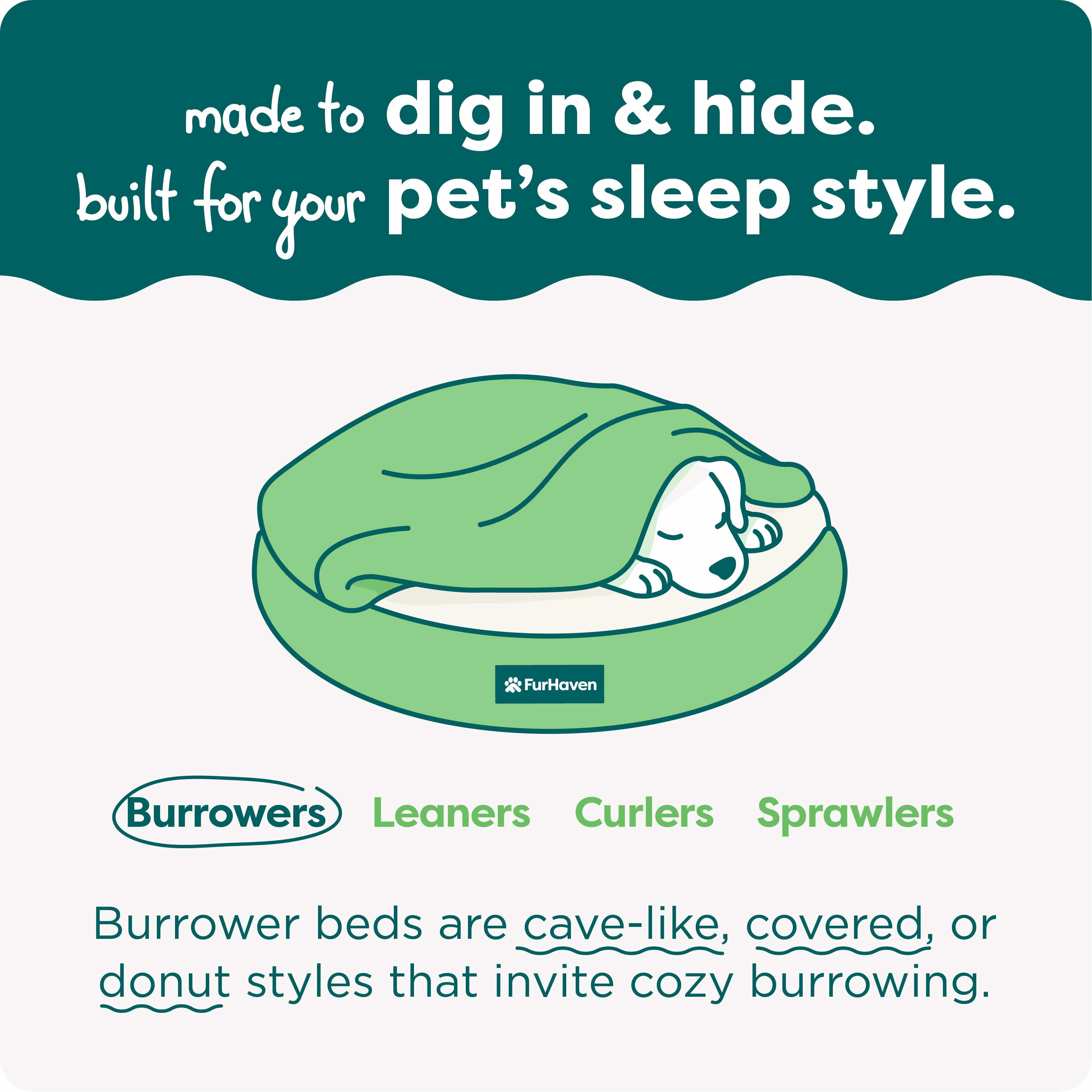 FurHaven Plush & Performance Linen Hooded Donut Pet Bed for Dogs & Cats - Flax, Medium - 27"
