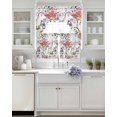 thumbnail image 3 of Pink Floral Swag Kitchen Curtains Sets for Windows 24 Inch Length, Vintage Oil Painting Botanical Birds Short Window Curtain Panels Swags Valances and Tiers 3 Piece Set for Cafe/Dining Room, 3 of 5