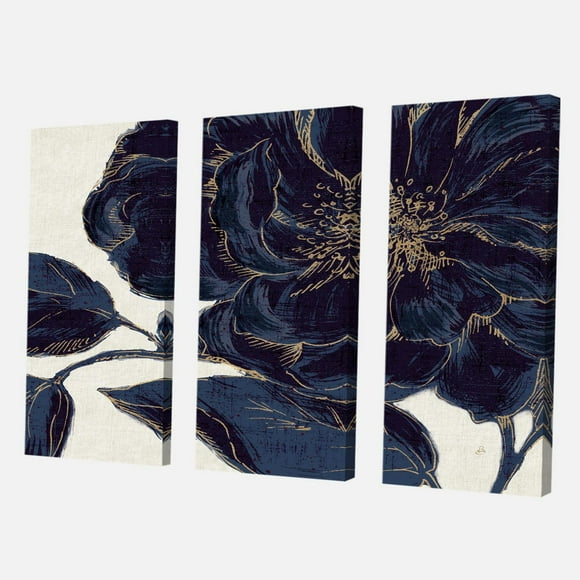 Designart Dark Rose Gilded Gold Canvas Wall Art
