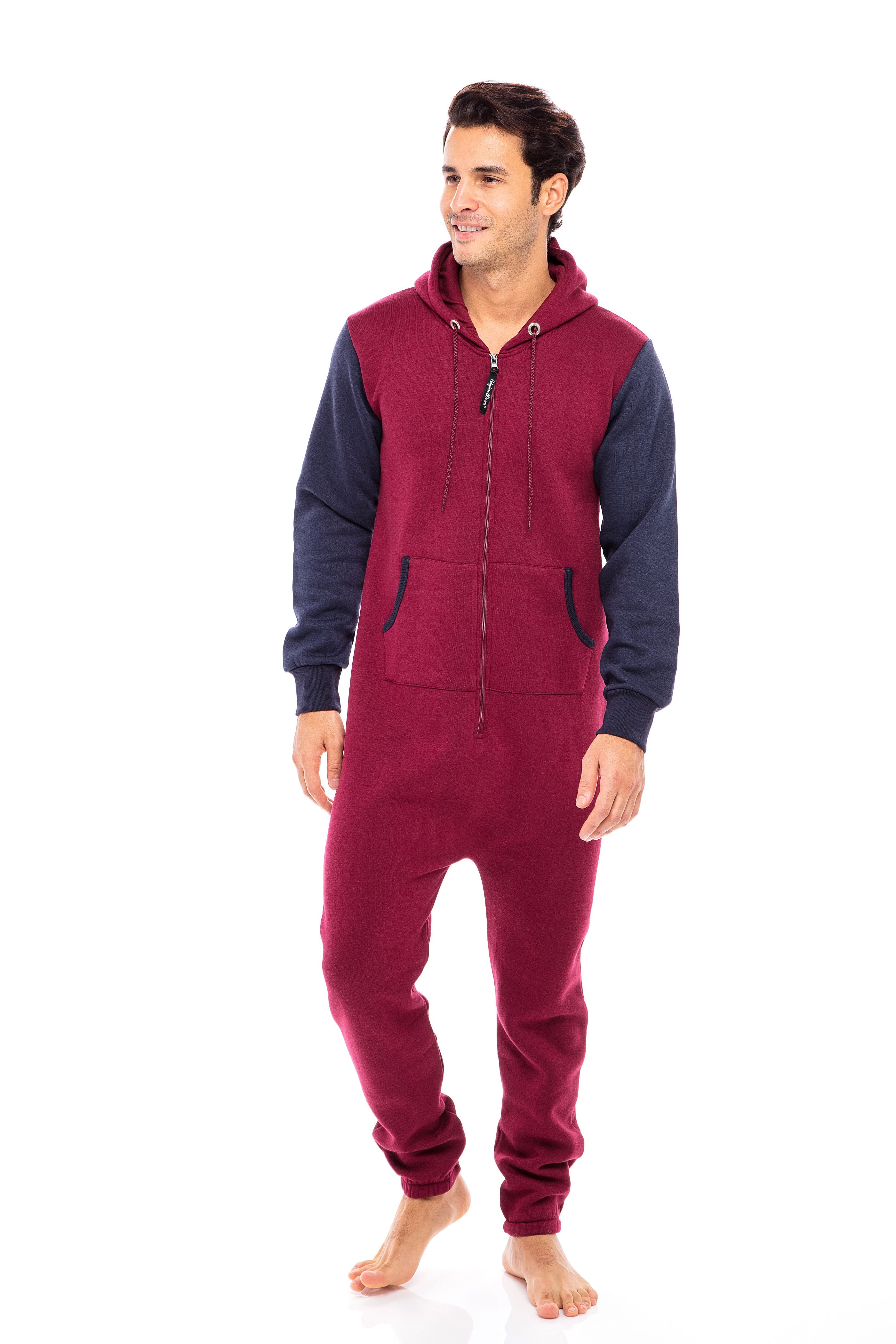 Men's Jumpsuits Adult Onesies One Piece Non Footed Pajama Unisex Playsuits 