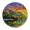 thumbnail image 2 of PIKWEEK  Round Table Cloth Cover Landscape Round Table Cover Earth Yellow Coral Green Decorative Oblong Table Cover for Kitchen,Holiday for Dining Tables, Buffet Parties and Camping, 2 of 7