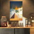 thumbnail image 1 of Egyptian Pyramid under Cloudy Skies - Modern Landscape Canvas Art, 1 of 3