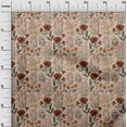 thumbnail image 3 of oneOone Viscose Jersey Brown Fabric Floral Retro Sewing Craft Projects Fabric Prints By Yard 60 Inch Wide, 3 of 5