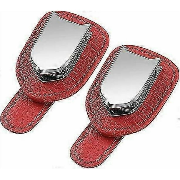 2 Packs Leather Eyeglasses Hanger Car Glasses Holder Universal Car Visor Sunglasses Holder Clip Leather Eyeglasses Hanger