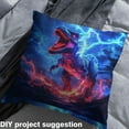 thumbnail image 2 of Homewish Western Dinosaur 01, Cartoon Horror Animal Room Decor Fabric by the Yard, Blue Nature Lightning Sewing Fabric, Luxury Bedroom Decor, 2 of 6