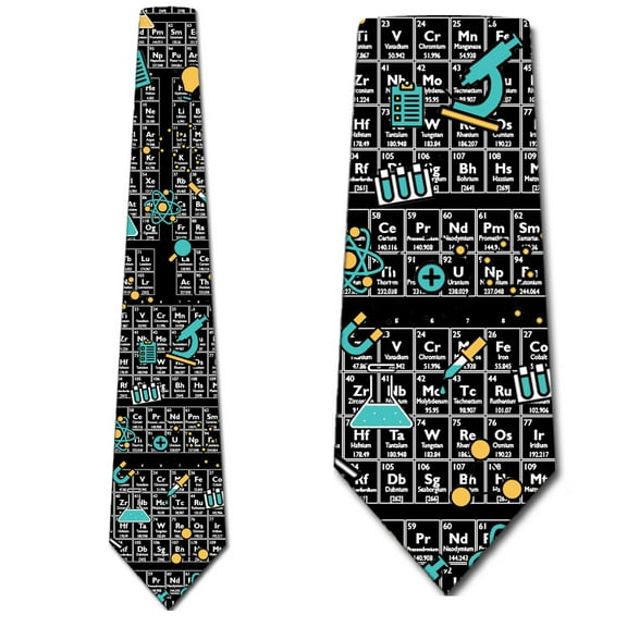 Chemistry Ties Mens Periodic Table Science Necktie by Three Rooker