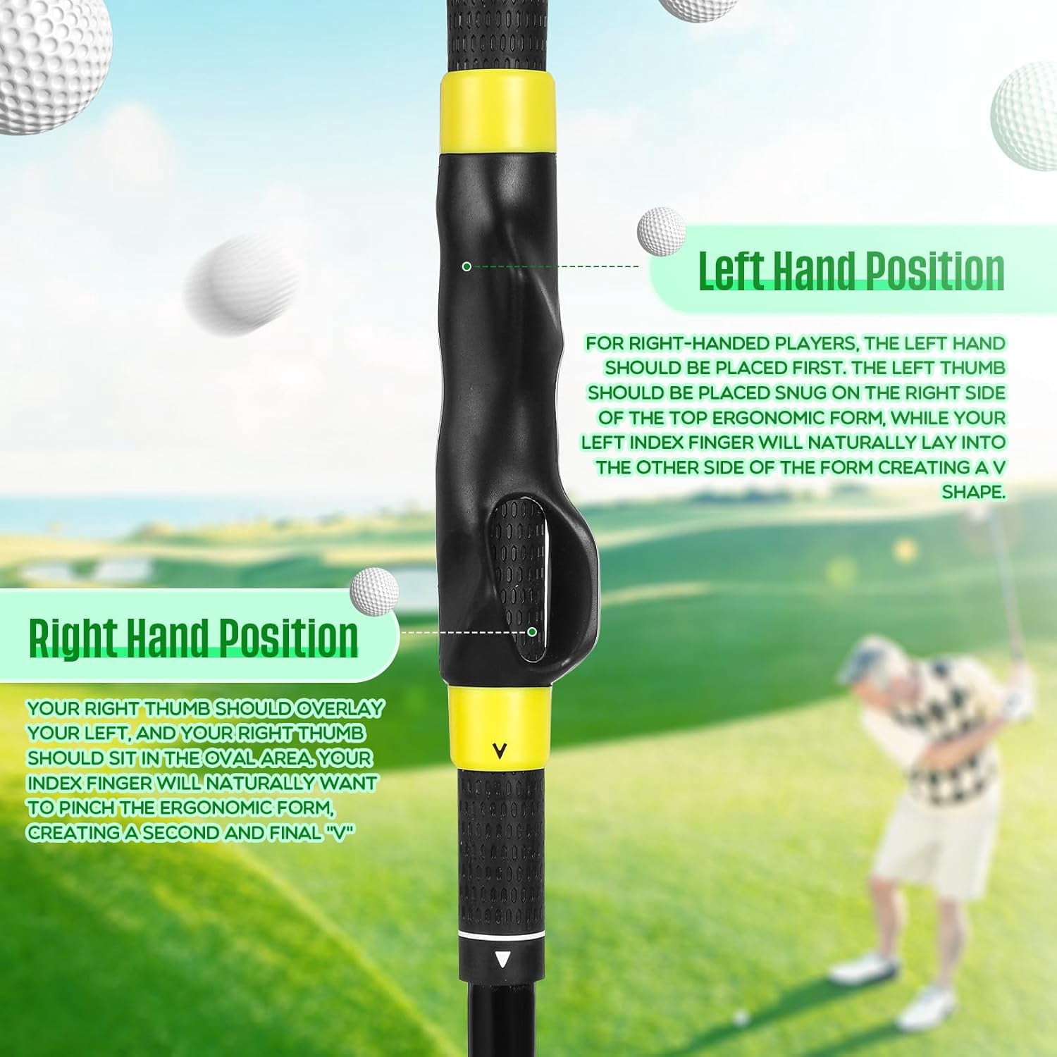 4 Pcs Golf Grip Trainer Attachment for Improving Hand Positioning Right Handed Golf Club Grip Trainer Swing Equipment for Beginner Correct Posture