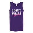 thumbnail image 2 of Wild Bobby, I Don't Sweat I Sparkle Glitter Fitness Print, Gym/Workout, Men Graphic Tank Top, Purple, Large, 2 of 4