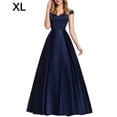 thumbnail image 1 of Robe Maxi Plissée Col en V Tenues pour Femme pour Soirée, Noir, TG, 1 of 9